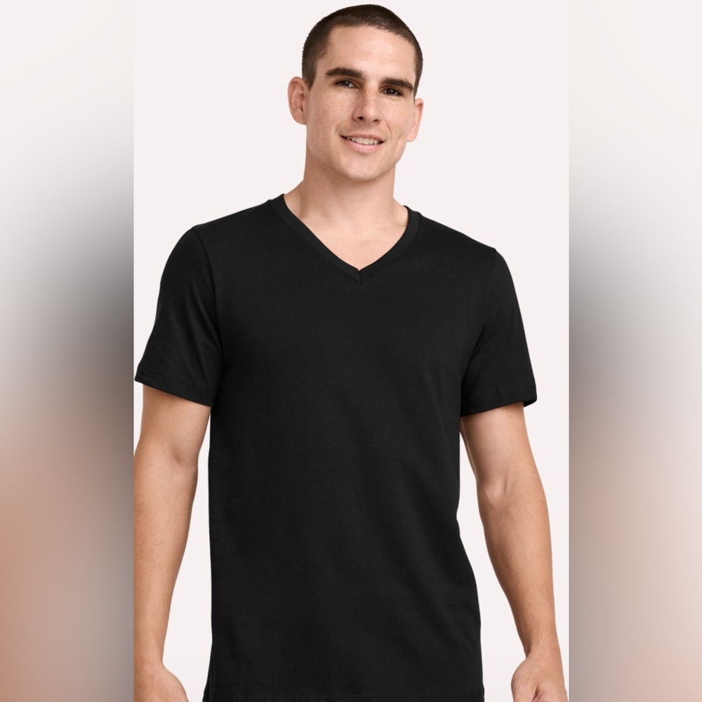Jockey Men's Black V-Neck Short Sleeve Tees 2 pack